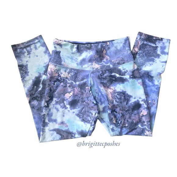 FLYWHEEL Cropped Blue,Grey & Pink Legging - Picture 1 of 6